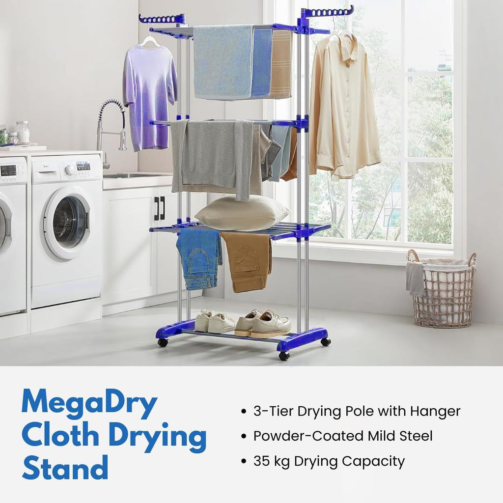 4 Tier Extra Large Clothes Airer Indoor & Outdoor Foldable Laundry Dryer Rack Hangable Hanger Racks for Fresh Dry Clothes