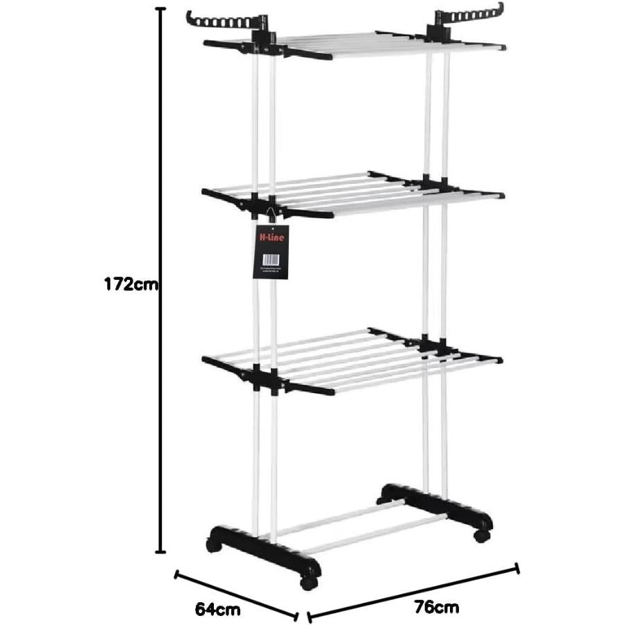 4 Tier Extra Large Clothes Airer Indoor & Outdoor Foldable Laundry Dryer Rack Hangable Hanger Racks for Fresh Dry Clothes