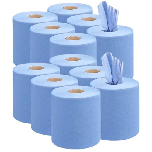 6-36pcs Blue Rolls Centrefeed 2 Ply Strong Absorbent Rolls Embossed Paper Towels