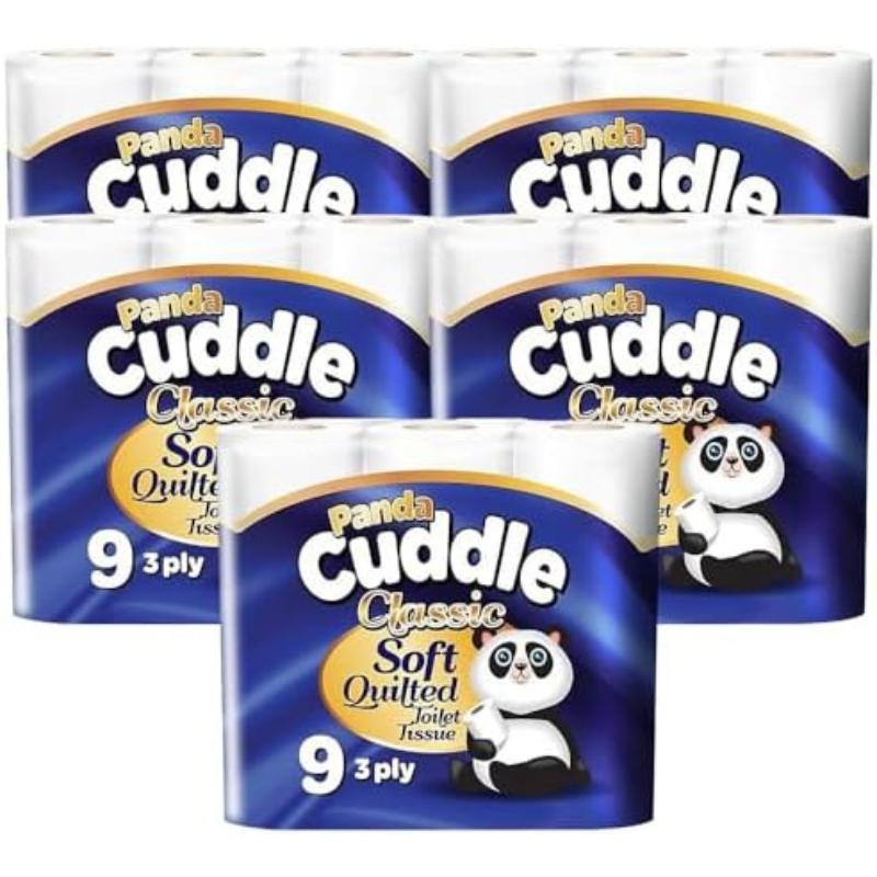 Panda Cuddle Classic Soft Quilted Toilet Tissue Roll 3ply 45 Rolls